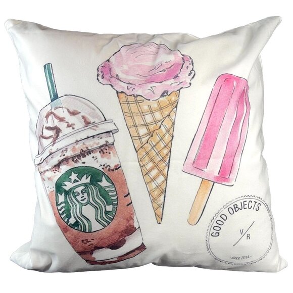 Ice Cream Throw Pillowcase Coffee Decor Sham Pillow Cushion Cover Popsicle - Picture 1 of 11
